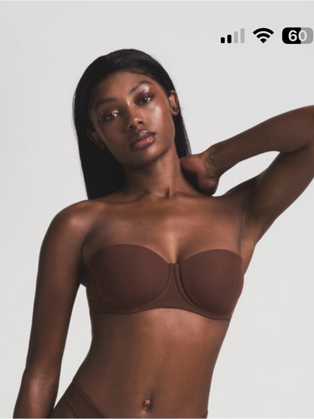 SKIMS Strapless Seamless Bandeau Bra in Brown